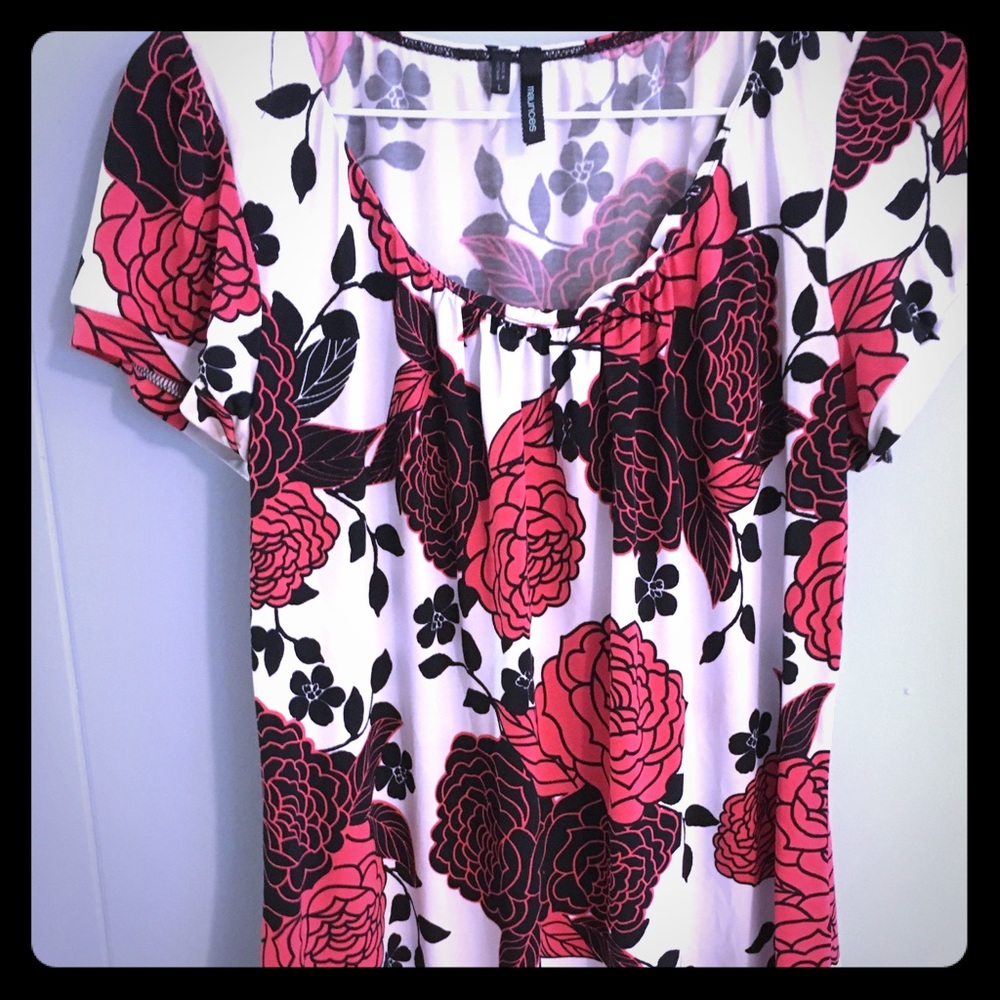 Maurice’s Brand Pink & Black Floral Print Shirt